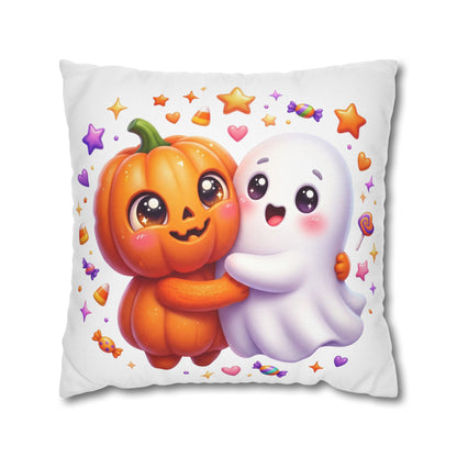 Cute Halloween Pumpkin & Ghost Pillowcase — Spooky Kawaii Decor