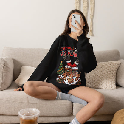 Christmas As Planned Sweatshirt — Funny Santa Tumble Holiday Crewneck