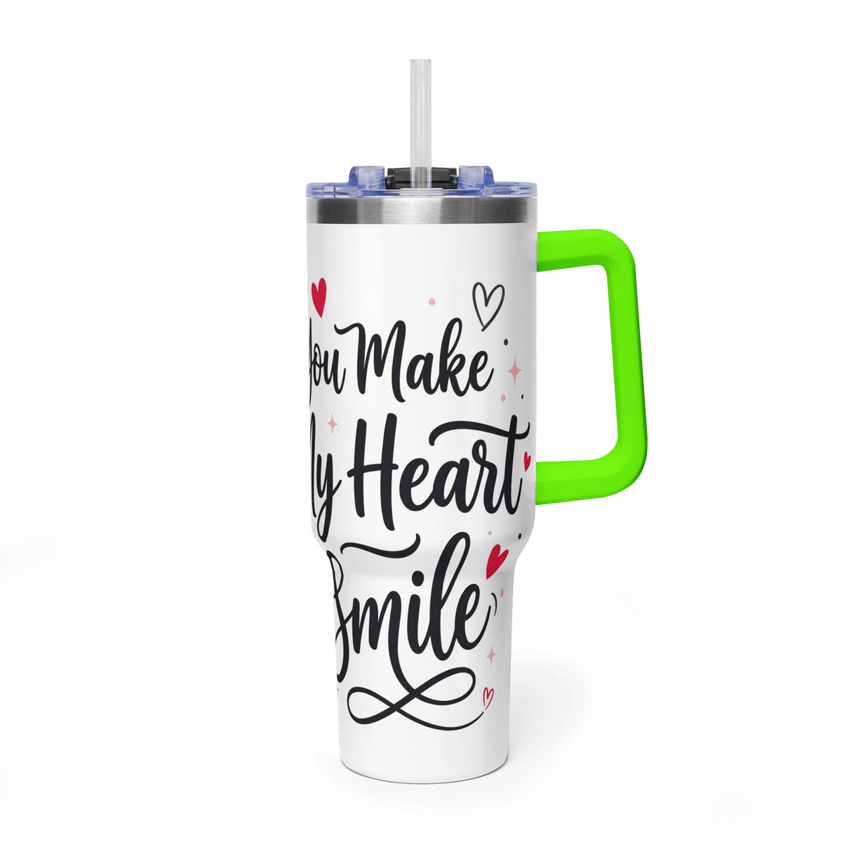 40oz Love-Themed Thermal Tumbler with Handle