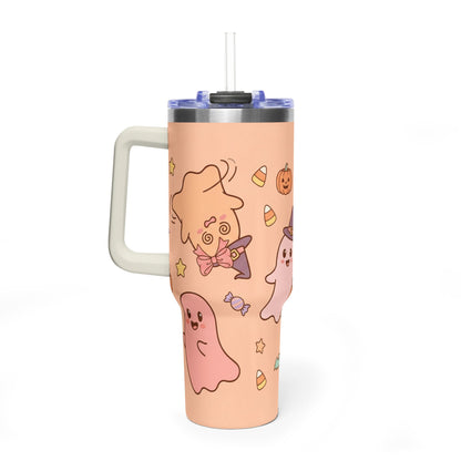 40oz Halloween Ghosts & Pumpkins Thermal Tumbler