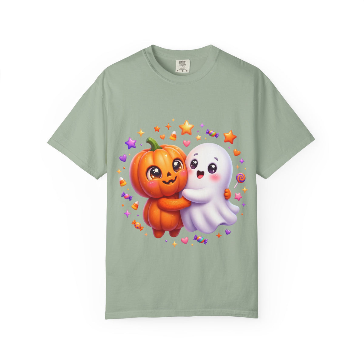 Halloween Pumpkin & Ghost T-Shirt — Cute Spooky Friends Graphic Tee