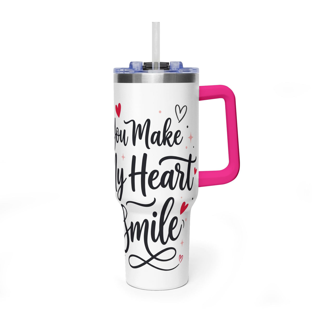 40oz Love-Themed Thermal Tumbler with Handle