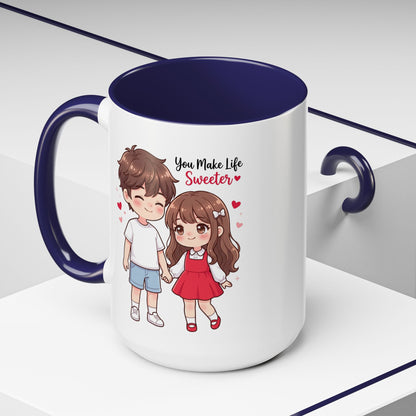 You Make Life Sweeter Couple Coffee Mug