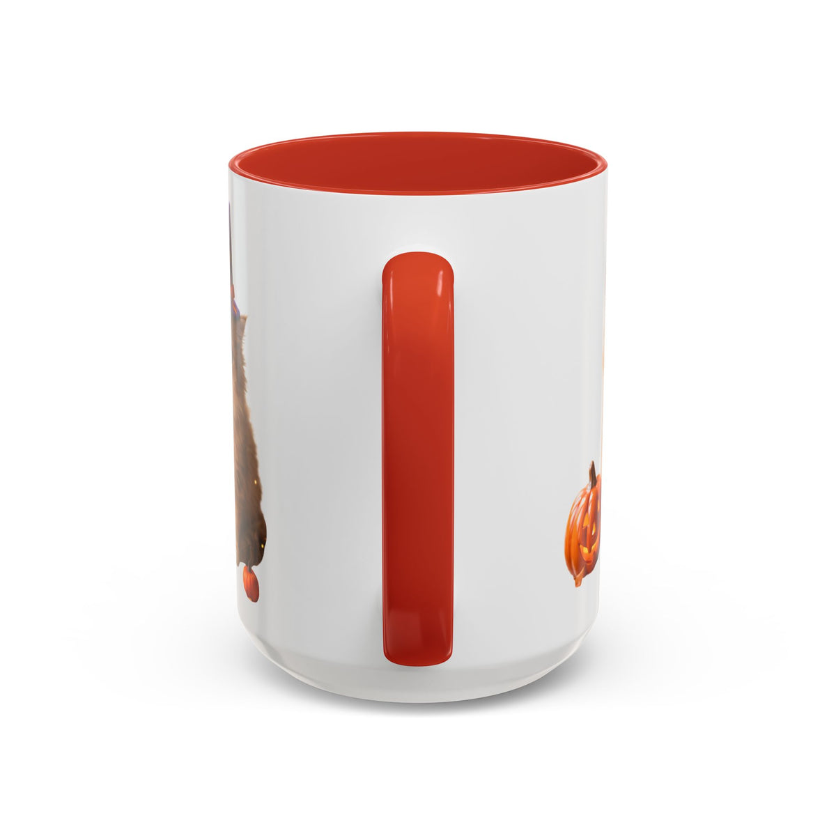 Halloween Cat Coffee Mug with Witch Hat and Pumpkin