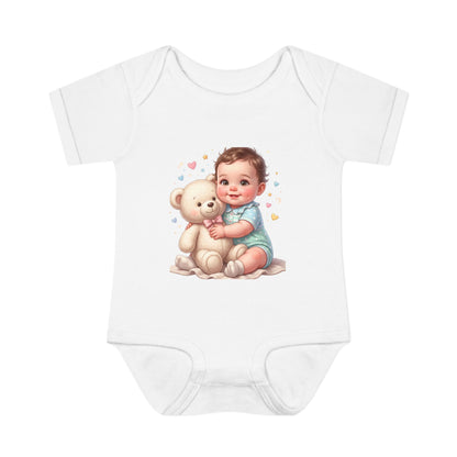 Cute Baby & Teddy Bodysuit – Infant Rib One-Piece