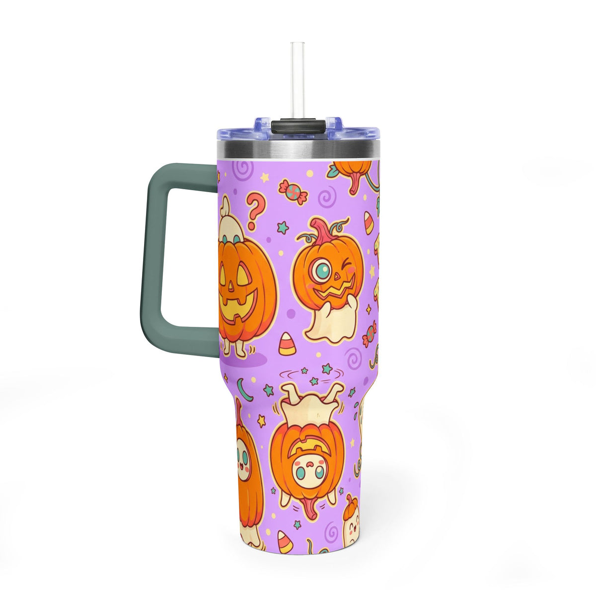 Too Cute to Spook Halloween Pumpkin Ghost 40oz Tumbler