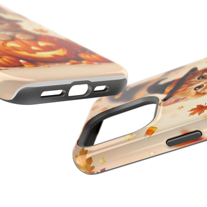 Halloween Kitten Pumpkin Phone Case — Magnetic Impact-Resistant