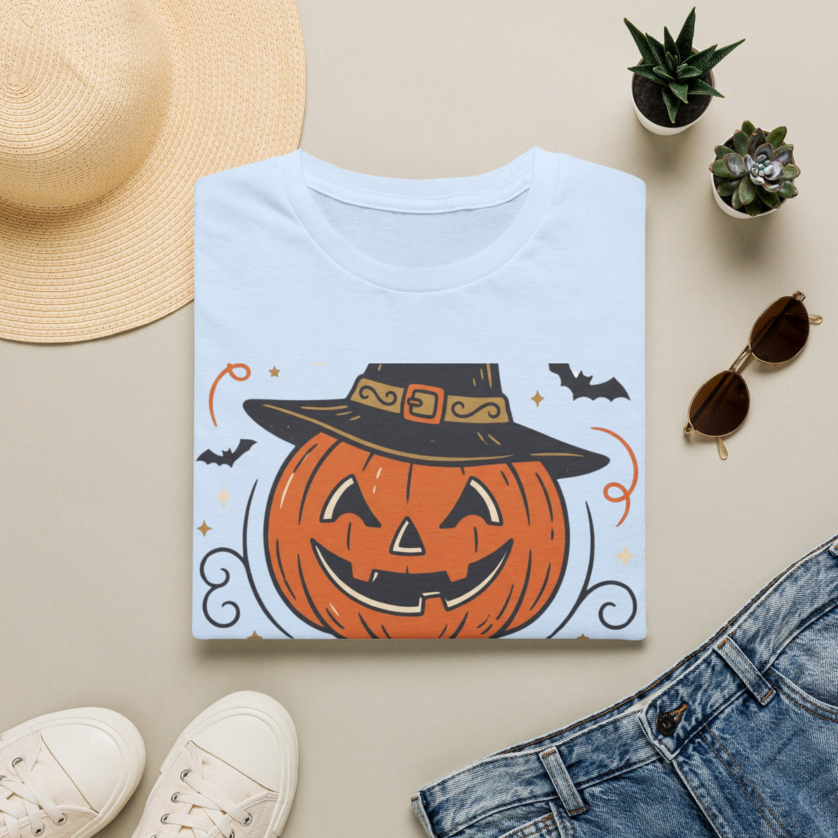 Spooky Season Pumpkin Tee — Jack-O'-Lantern Graphic Halloween T-Shirt