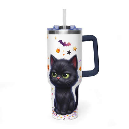 40oz Halloween Ghost and Black Cat Vacuum Thermal Tumbler