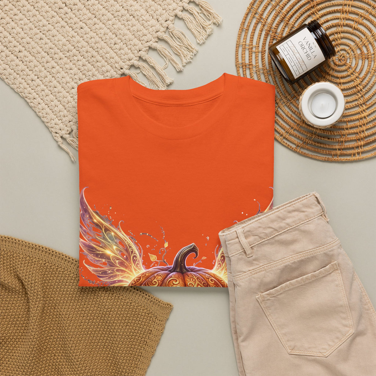 Halloween Pumpkin Tee — Winged Jack-O'-Lantern Graphic Shirt