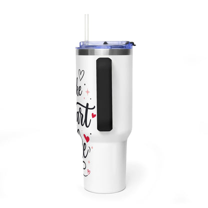 40oz Love-Themed Thermal Tumbler with Handle