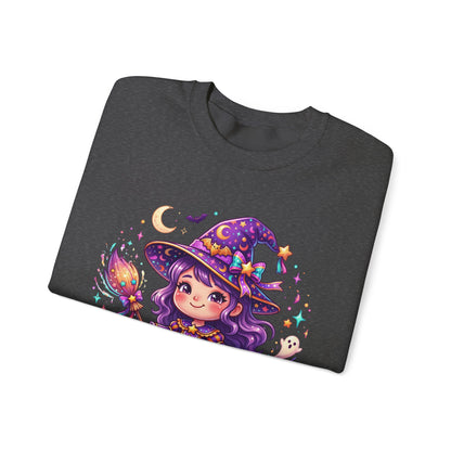Cute Halloween Witch Sweatshirt — Kawaii Pumpkin Magic Crewneck