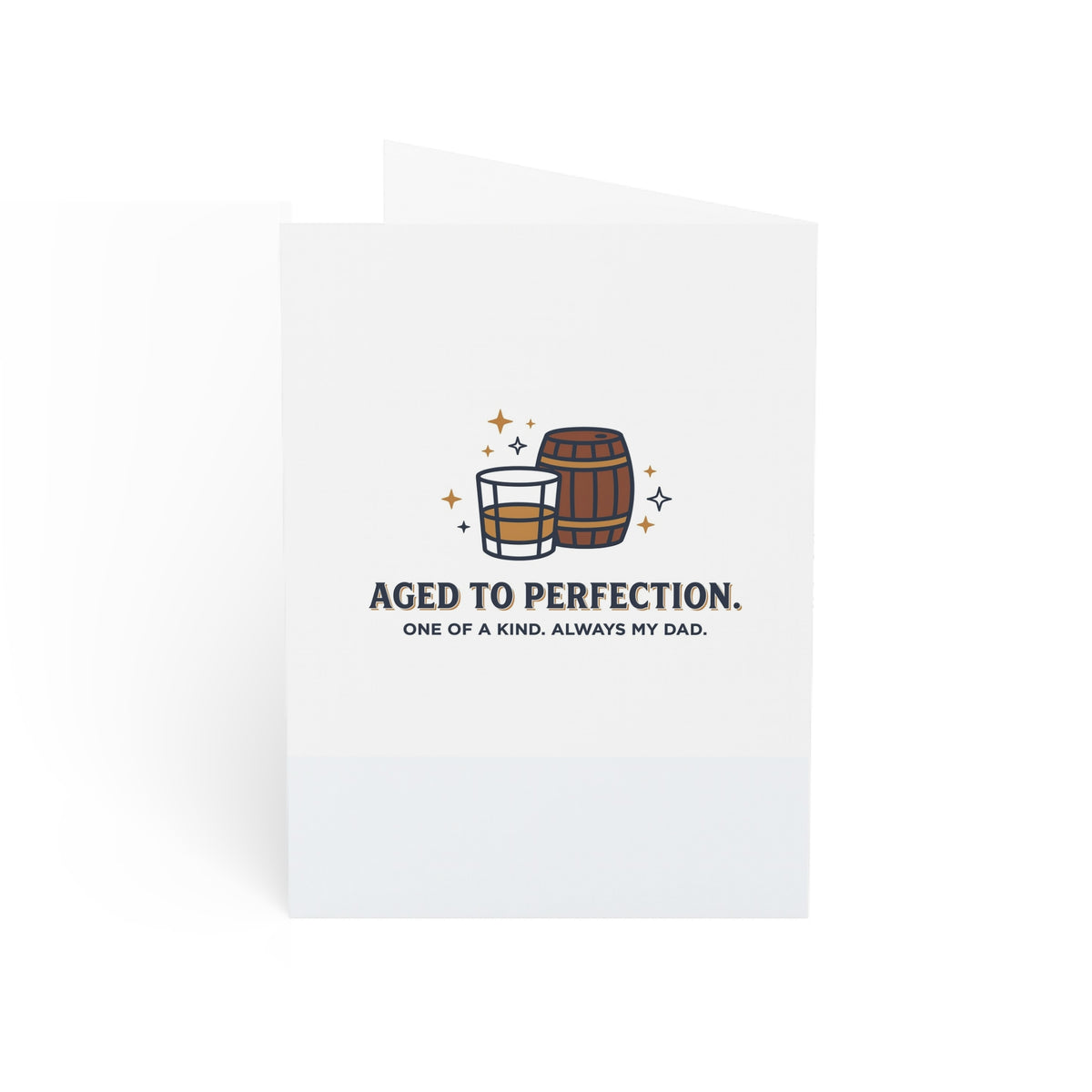 Dad “Aged to Perfection” Whiskey-Themed Greeting Card