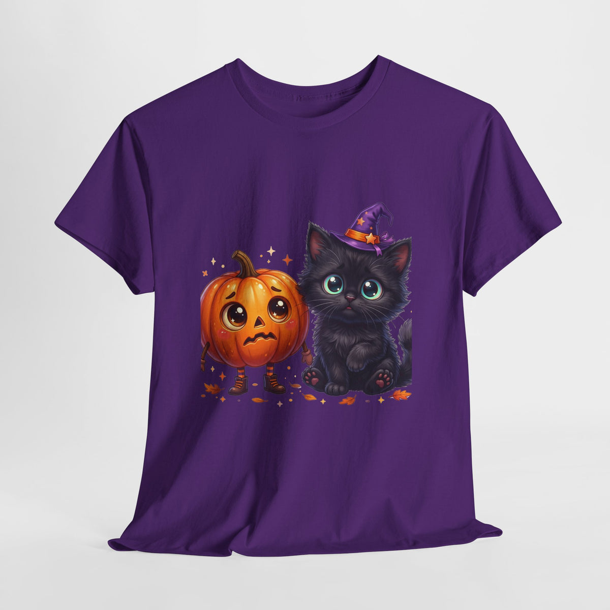 Halloween Black Kitten & Pumpkin T-Shirt