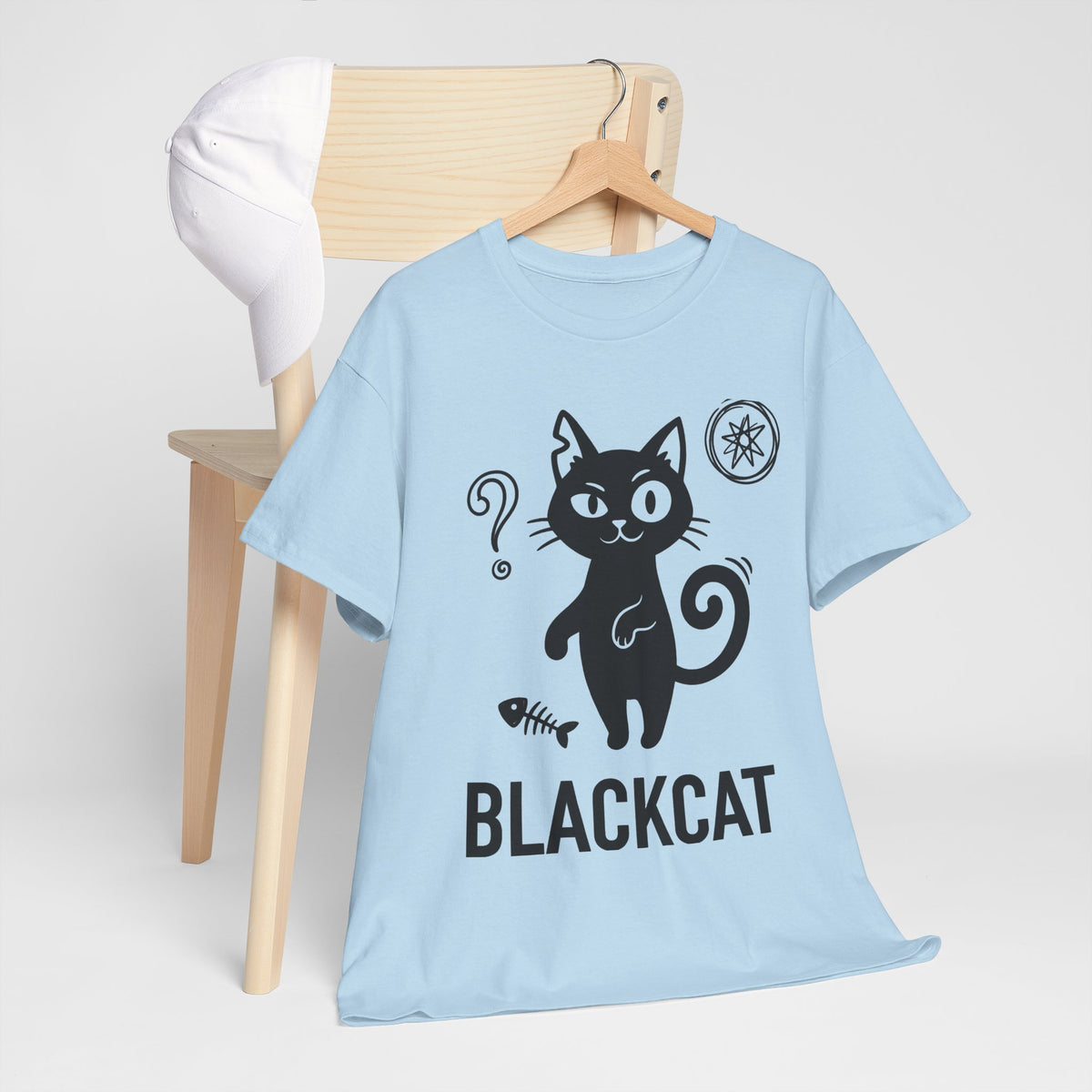 Black Cat Graphic Tee — Cute Cartoon Kitty T-Shirt