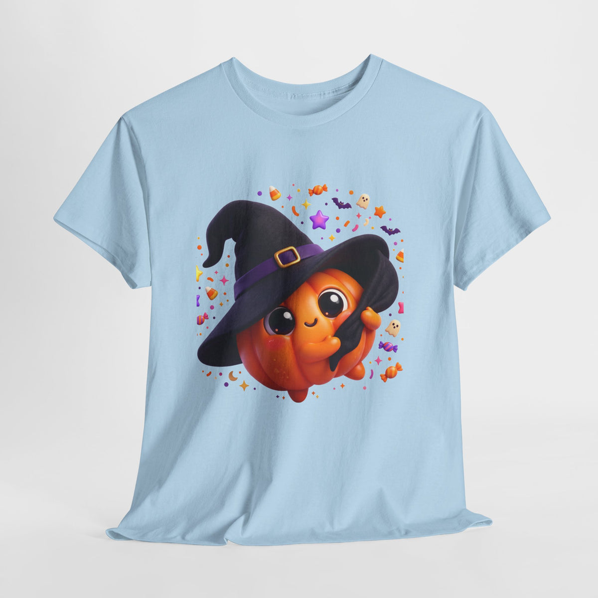 Pumpkin Witch T-Shirt — Cute Halloween Jack-o'-Lantern with Witch Hat