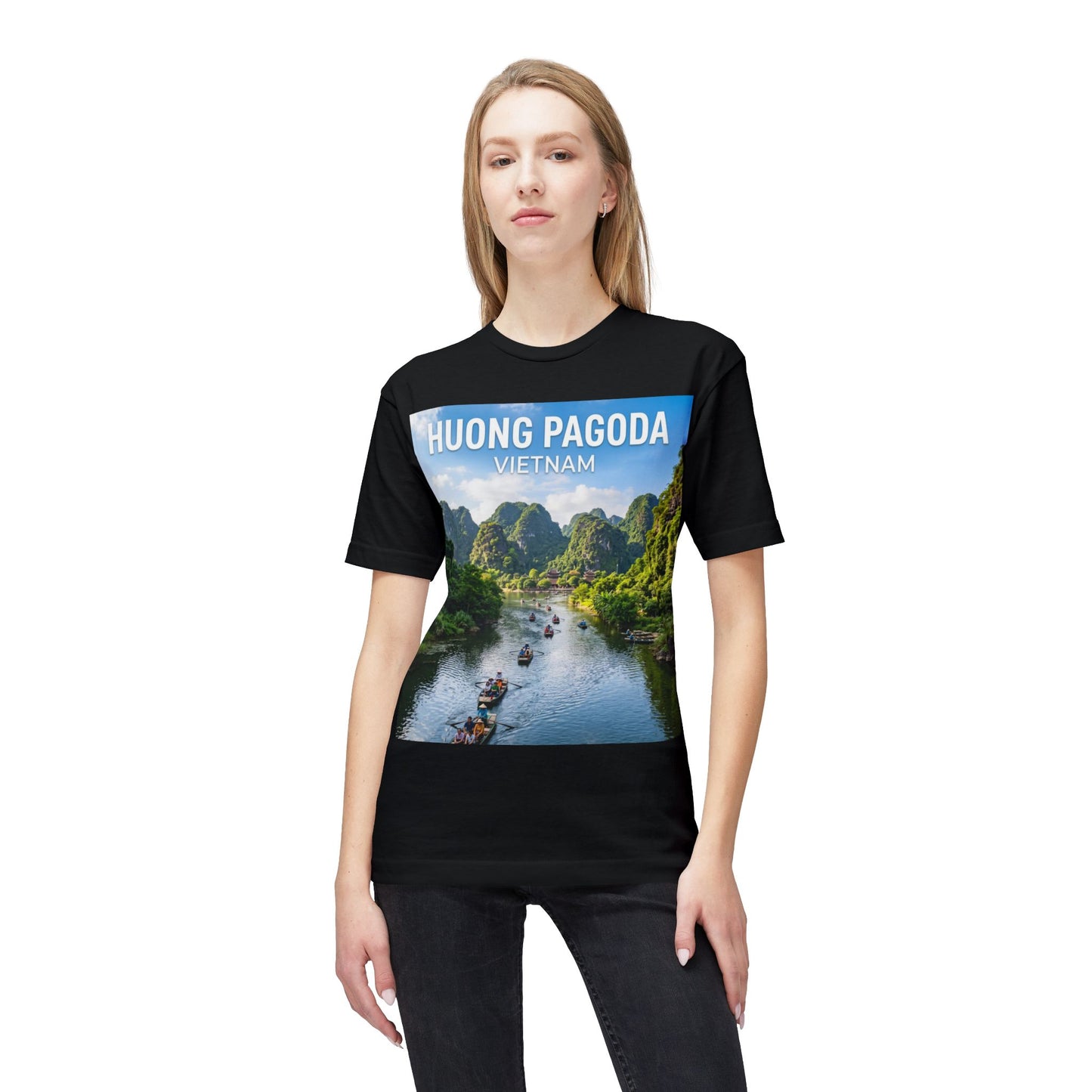 Huong Pagoda Vietnam T-Shirt — Scenic Ninh Binh River Travel Tee