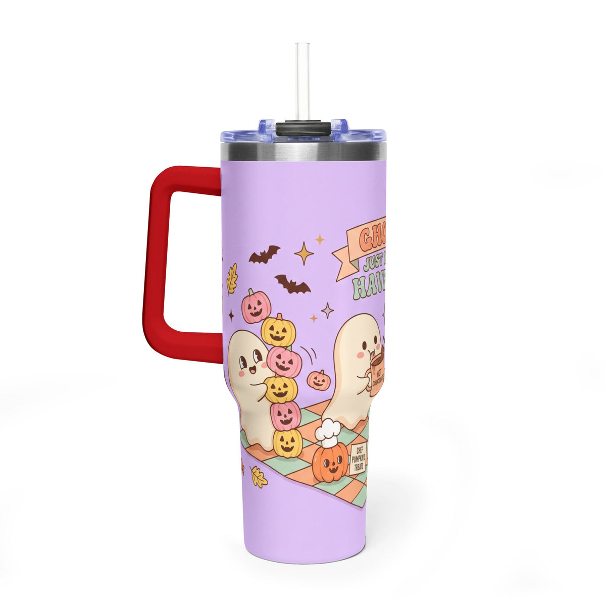 40oz Tumbler – “Ghouls Just Wanna Have Fun” Halloween Ghosts & Pumpkins