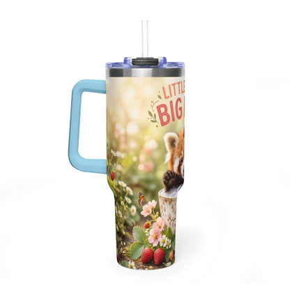 Little Paws Big Love Red Panda 40oz Vacuum Thermal Tumbler