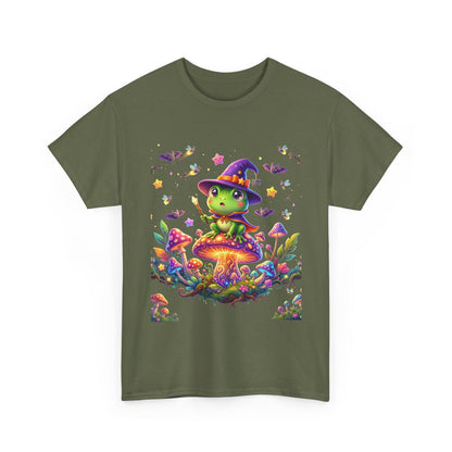 Cute Witch Frog T‑Shirt — Magical Mushroom Halloween Tee