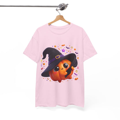 Pumpkin Witch T-Shirt — Cute Halloween Jack-o'-Lantern with Witch Hat