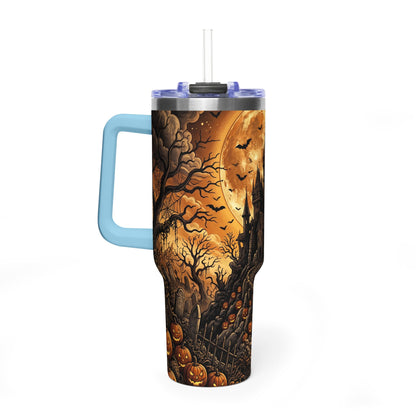 40oz Gothic Haunted Castle Halloween Tumbler