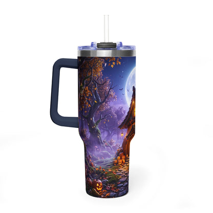 40oz Halloween Haunted Cottage Vacuum Tumbler
