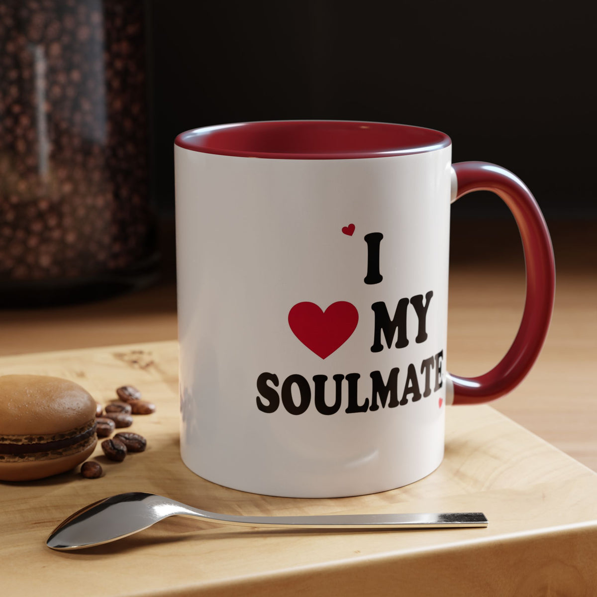 I Love My Soulmate Accent Coffee Mug