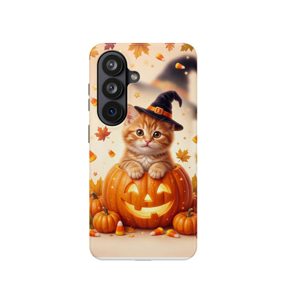 Halloween Kitten Pumpkin Phone Case — Magnetic Impact-Resistant