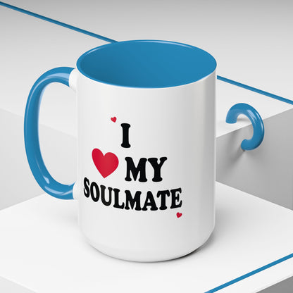 I Love My Soulmate Accent Coffee Mug
