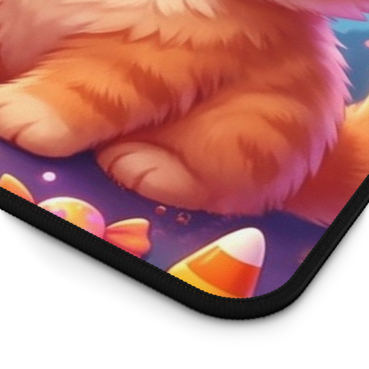 Halloween Kittens Desk Mat — Cute Witch Cat Pumpkins Gaming Mouse Pad