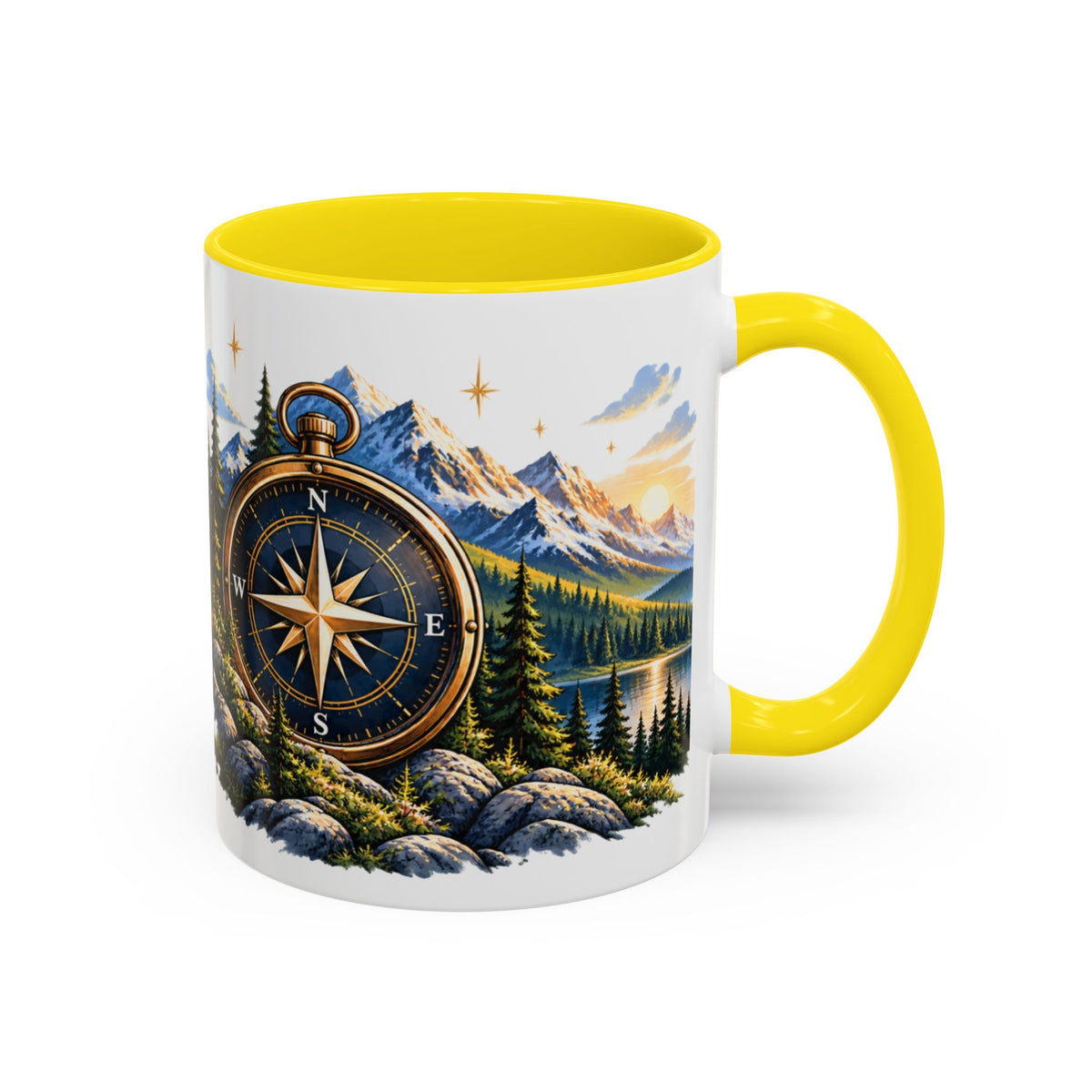Adventure Compass Mountain Coffee Mug