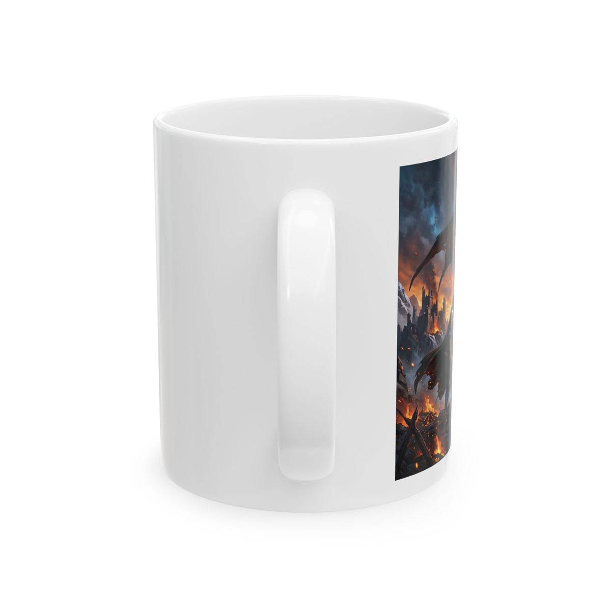 Fire Dragon Ceramic Mug — Fantasy Dragon Coffee Cup (11oz & 15oz)