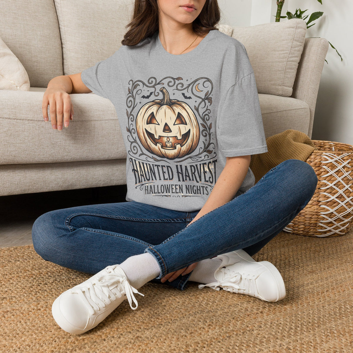 Halloween Pumpkin T-Shirt — "Haunted Harvest: Halloween Nights" Graphic Tee