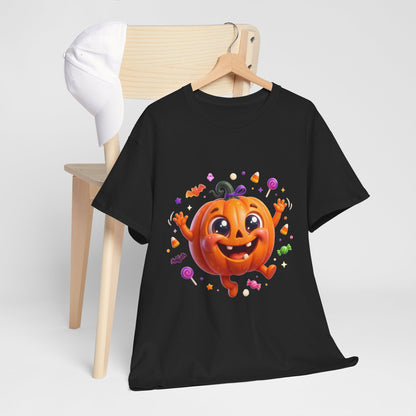 Halloween Pumpkin T‑Shirt — Happy Jack-O'-Lantern Candy Graphic Tee
