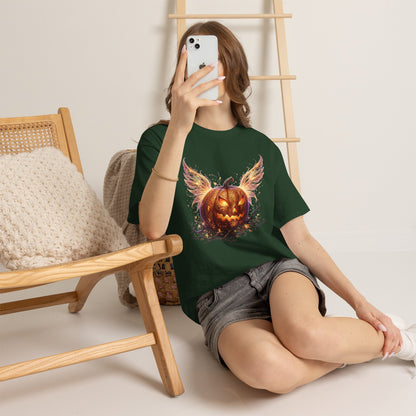 Halloween Pumpkin Tee — Winged Jack-O'-Lantern Graphic Shirt