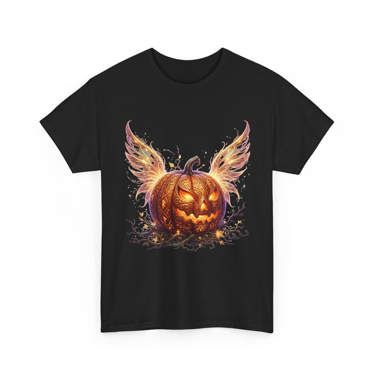 Halloween Pumpkin Tee — Winged Jack-O'-Lantern Graphic Shirt