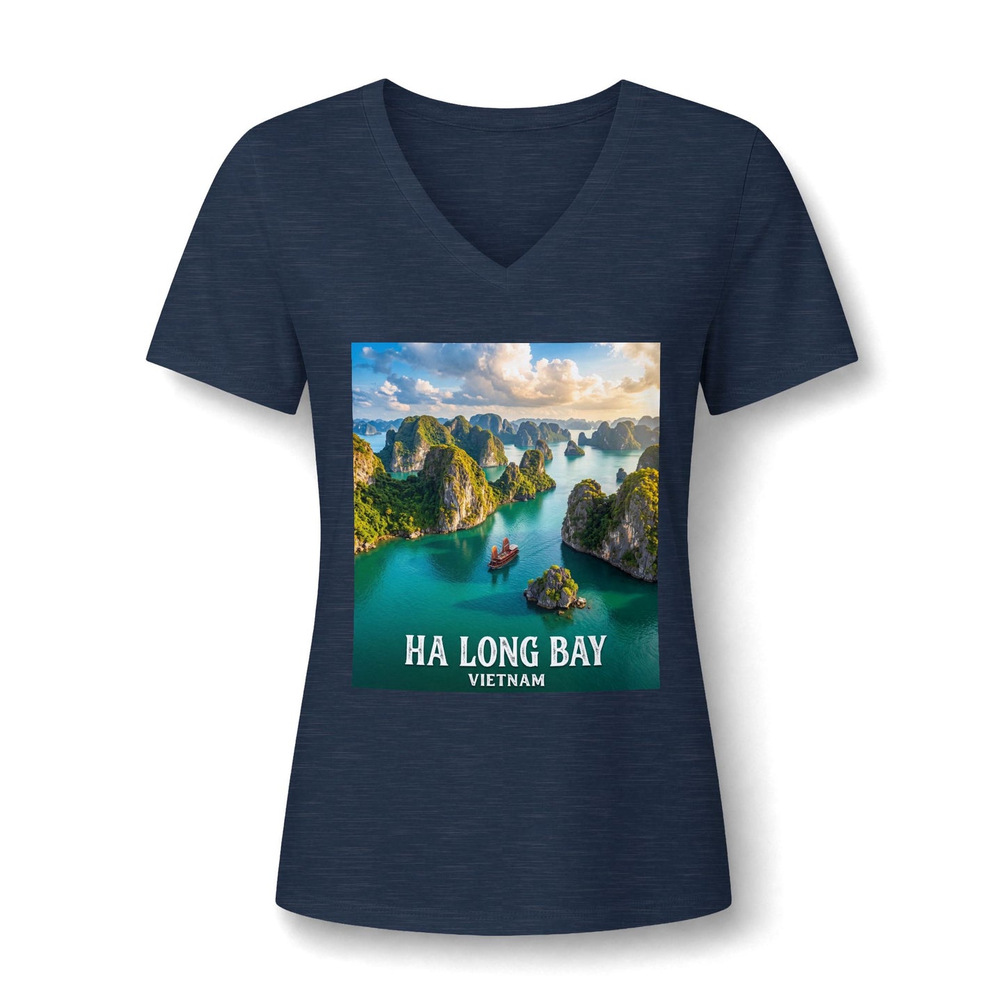 Ha Long Bay Vietnam V-Neck Tee – Scenic Travel Souvenir Tee