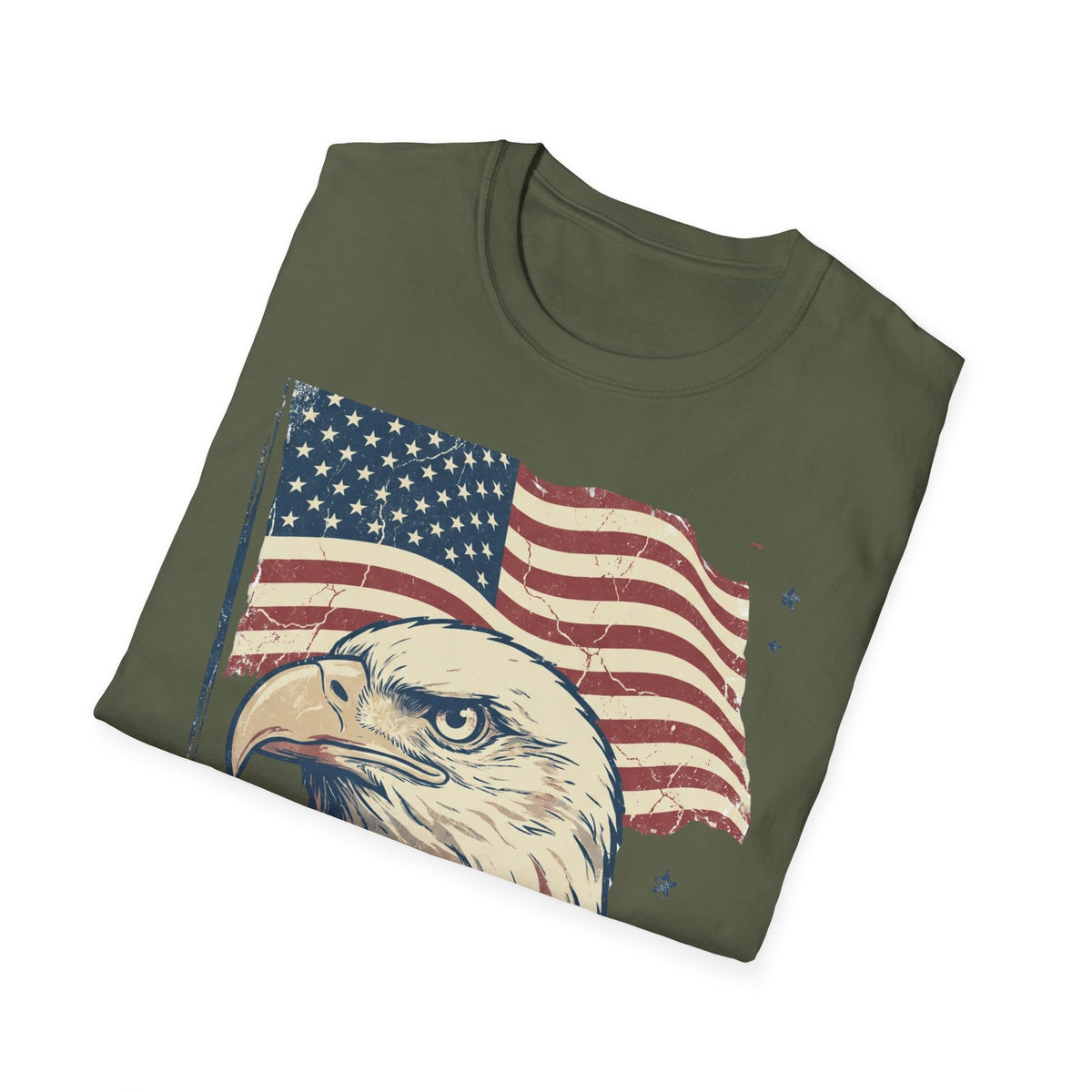 Eagle & American Flag T-Shirt — Patriotic Bald Eagle Tee for 4th of July