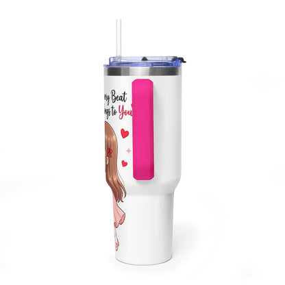 Cute Anime Boy Love Hearts 40oz Travel Tumbler