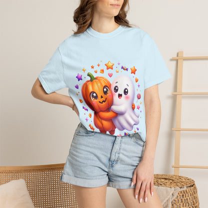 Halloween Pumpkin & Ghost T-Shirt — Cute Spooky Friends Graphic Tee