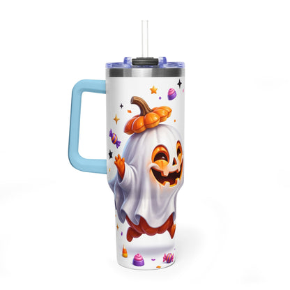 40oz Halloween Ghost and Black Cat Vacuum Thermal Tumbler