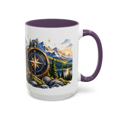 Adventure Compass Mountain Coffee Mug