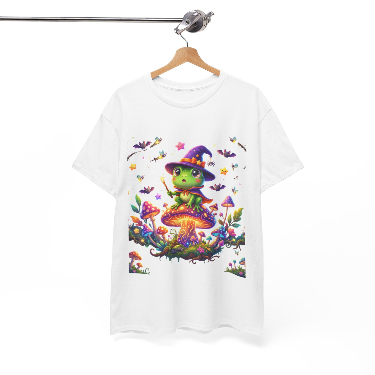 Cute Witch Frog T‑Shirt — Magical Mushroom Halloween Tee
