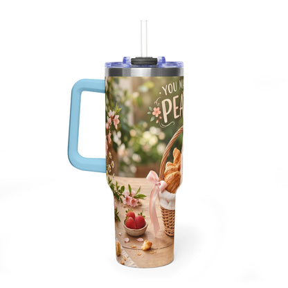 You Make Life Peachy Cat Ice Cream 40oz Tumbler