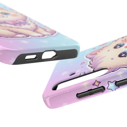 Cute Pastel Kawaii Kitten Tough Phone Case — Cute Cat with Bow Protective Cover
