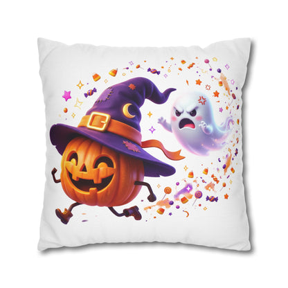 Halloween Pumpkin & Ghost Pillowcase — Cute Spooky Decorative Throw Pillow