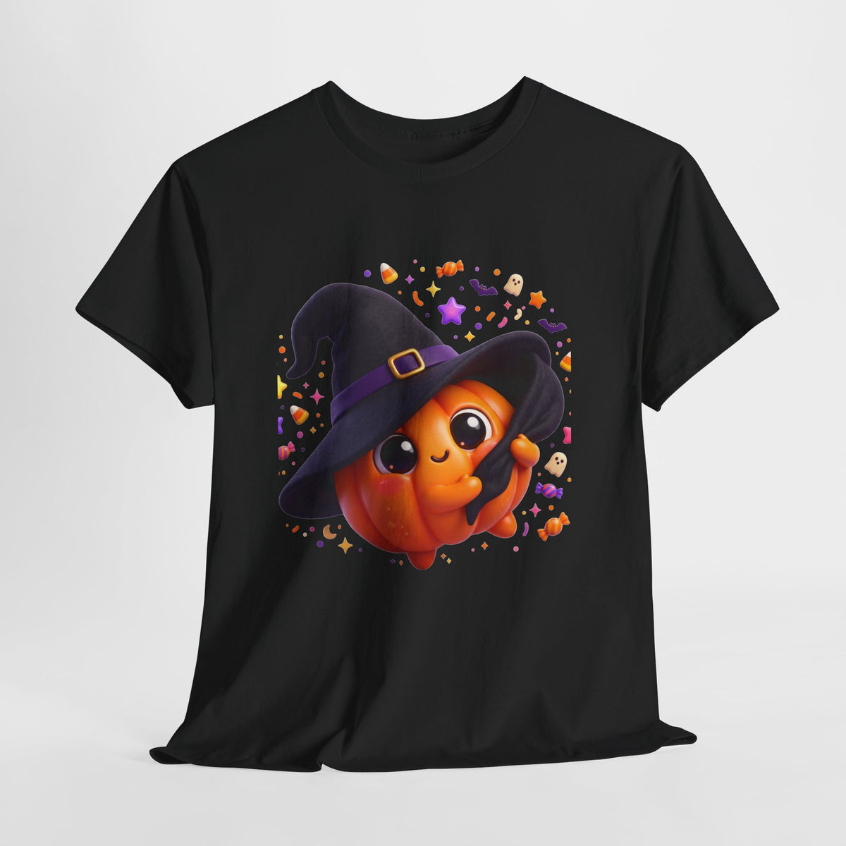 Pumpkin Witch T-Shirt — Cute Halloween Jack-o'-Lantern with Witch Hat