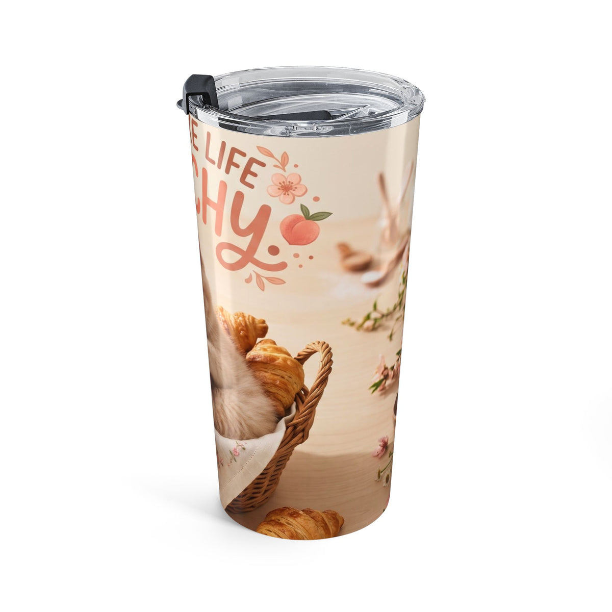 You Make Life Peachy Kitten 20oz Tumbler
