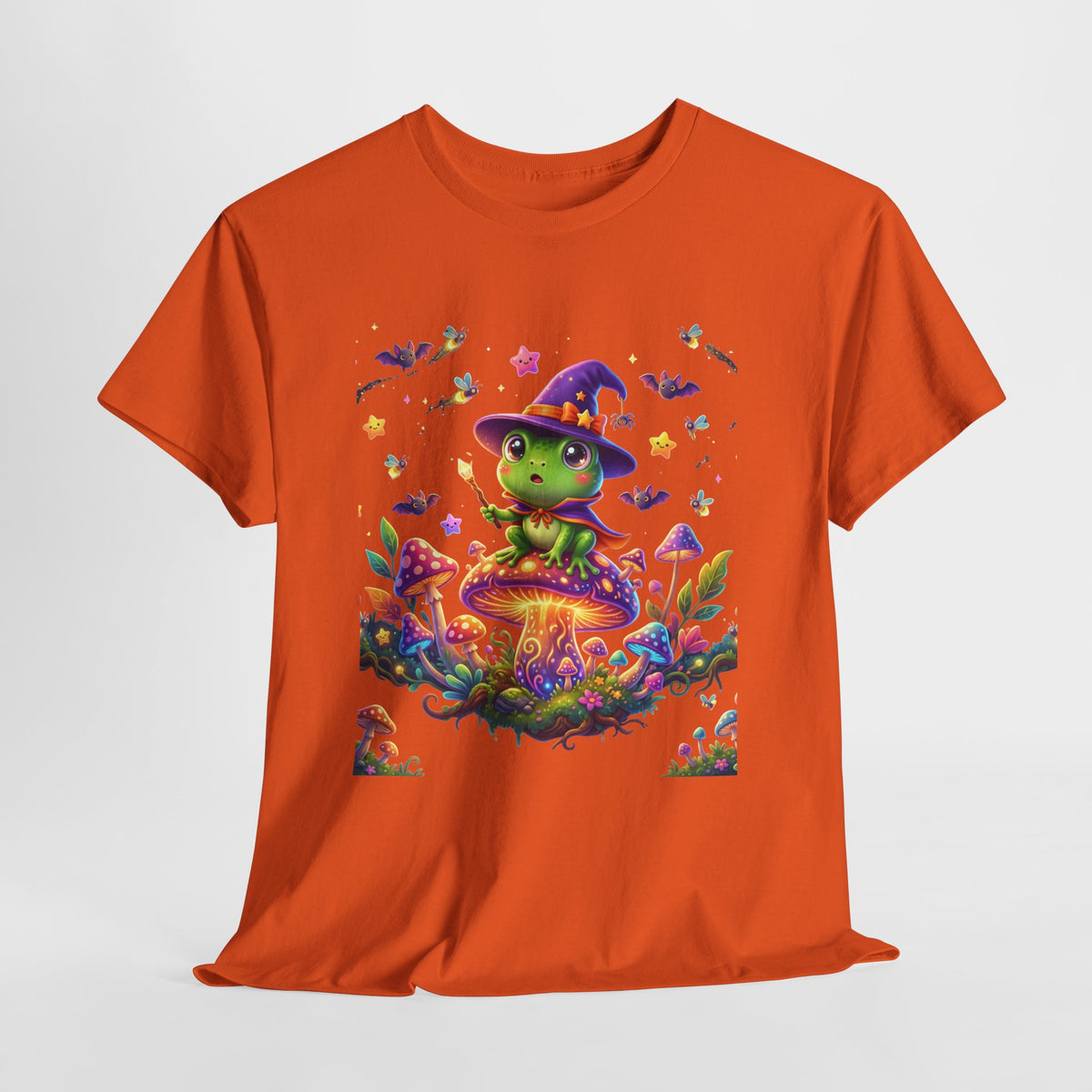 Cute Witch Frog T‑Shirt — Magical Mushroom Halloween Tee